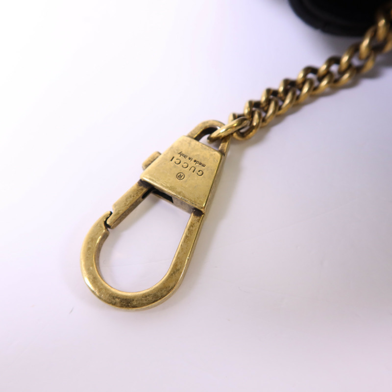 GUCCI 牛皮皮革GG Marmont Super Mini金扣鏈帶肩背袋-9