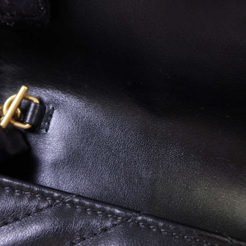 GUCCI 牛皮皮革GG Marmont Super Mini金扣鏈帶肩背袋-15