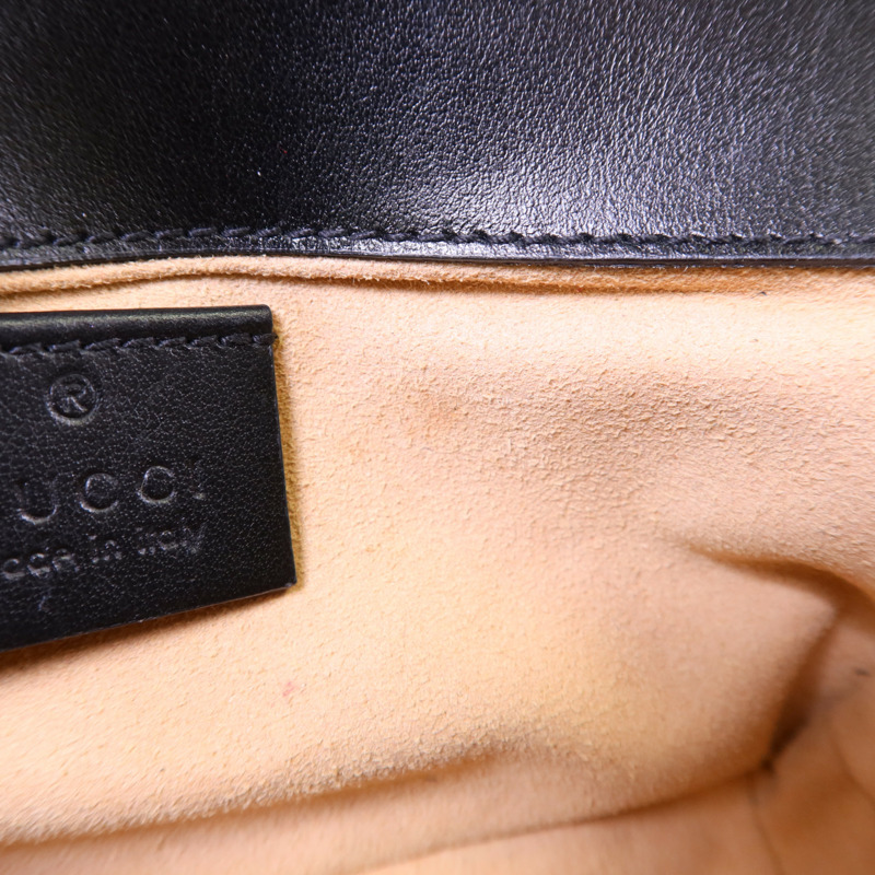 GUCCI 牛皮皮革GG Marmont Super Mini金扣鏈帶肩背袋-17