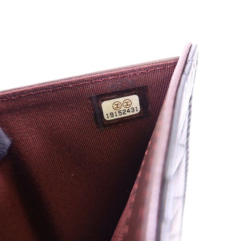 CHANEL 羊皮皮革Bifold Wallet金扣錢包-9