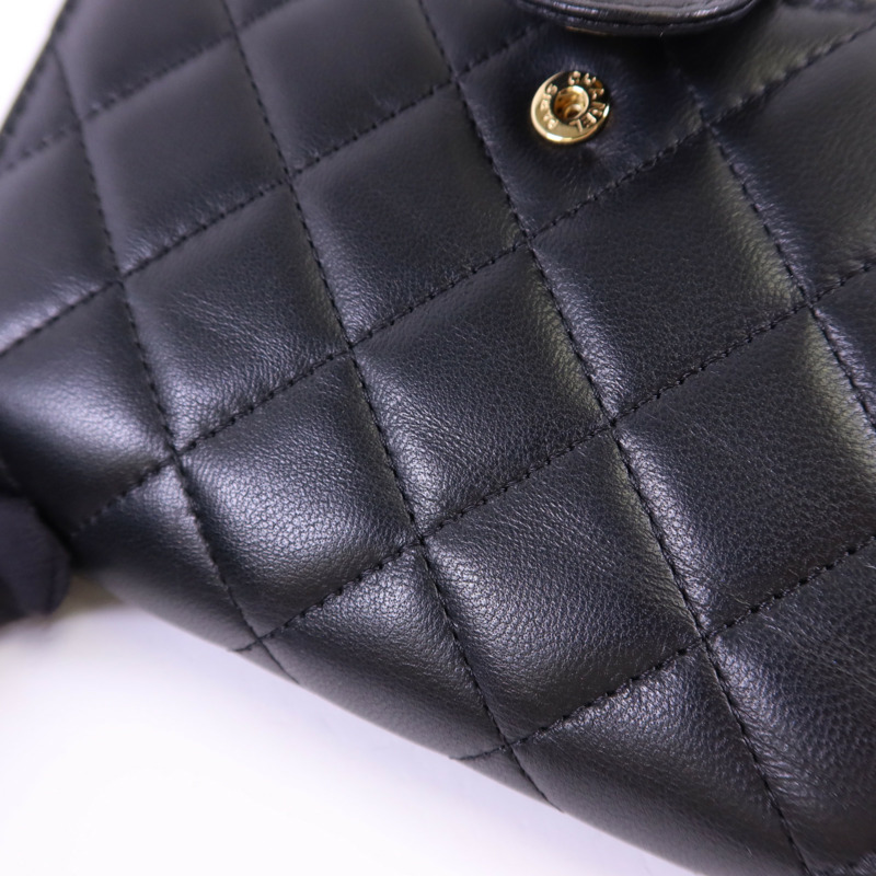 CHANEL 羊皮皮革Bifold Wallet金扣錢包-15