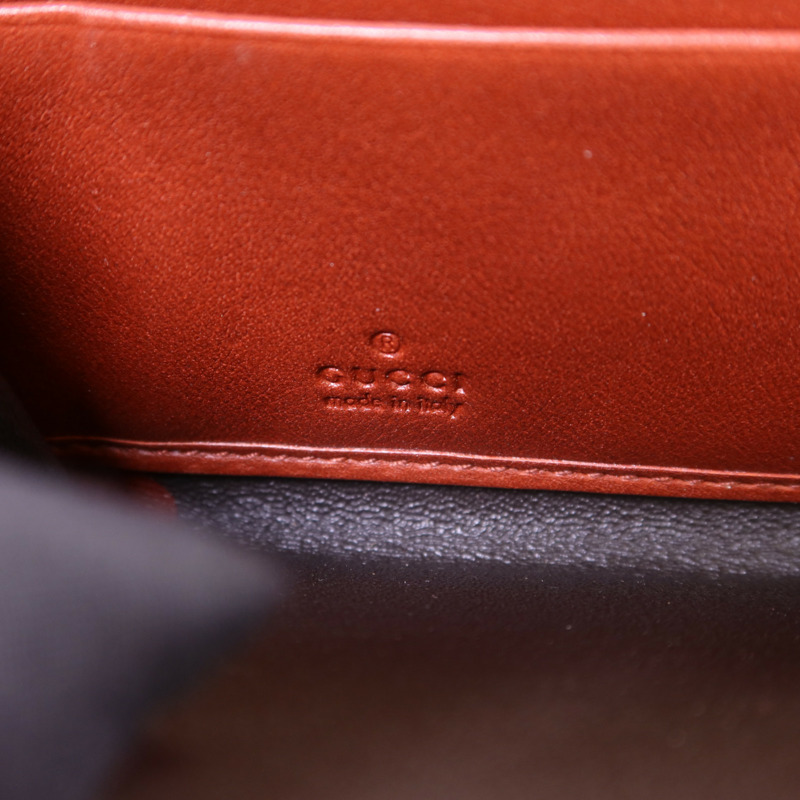 GUCCI 牛皮皮革/帆布Long Wallet金扣長錢包-5