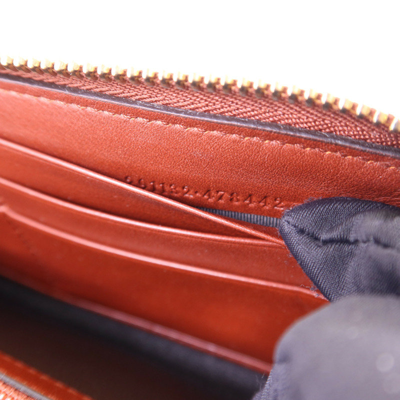 GUCCI 牛皮皮革/帆布Long Wallet金扣長錢包-6