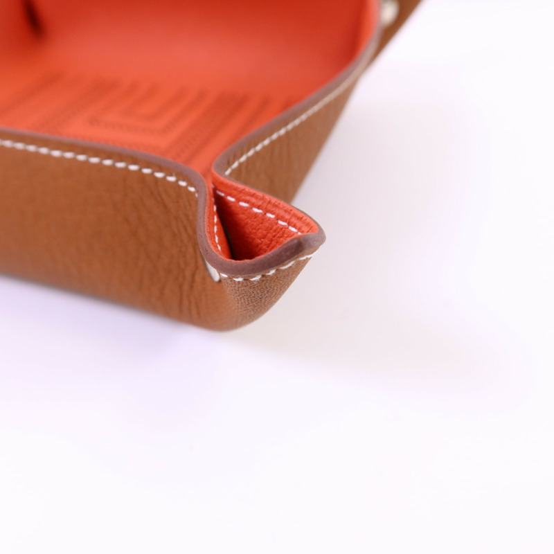 HERMES Smooth Taurillon皮革Tray銀扣托盤-12