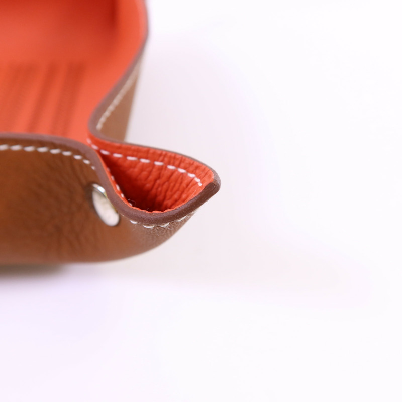 HERMES Smooth Taurillon皮革Tray銀扣托盤-14