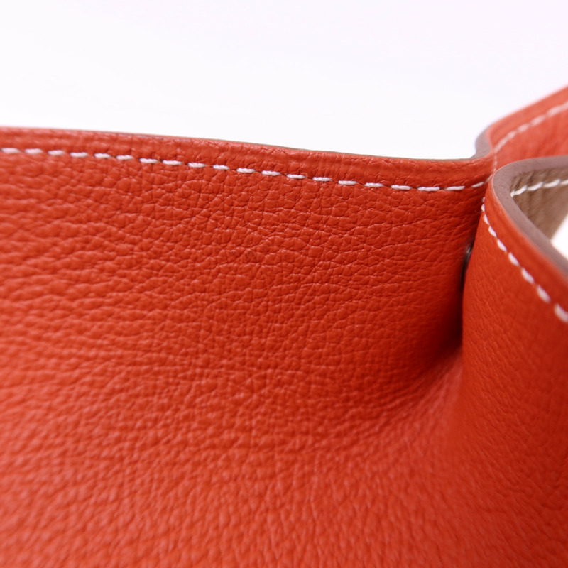 HERMES Smooth Taurillon皮革Tray銀扣托盤-16