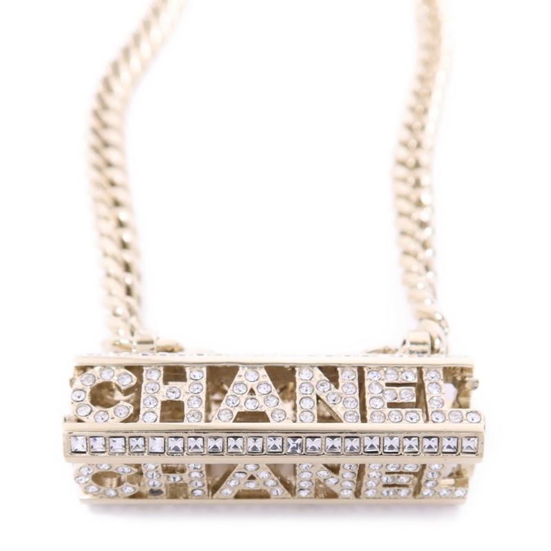 CHANEL 金屬/水晶Choker項鍊-5