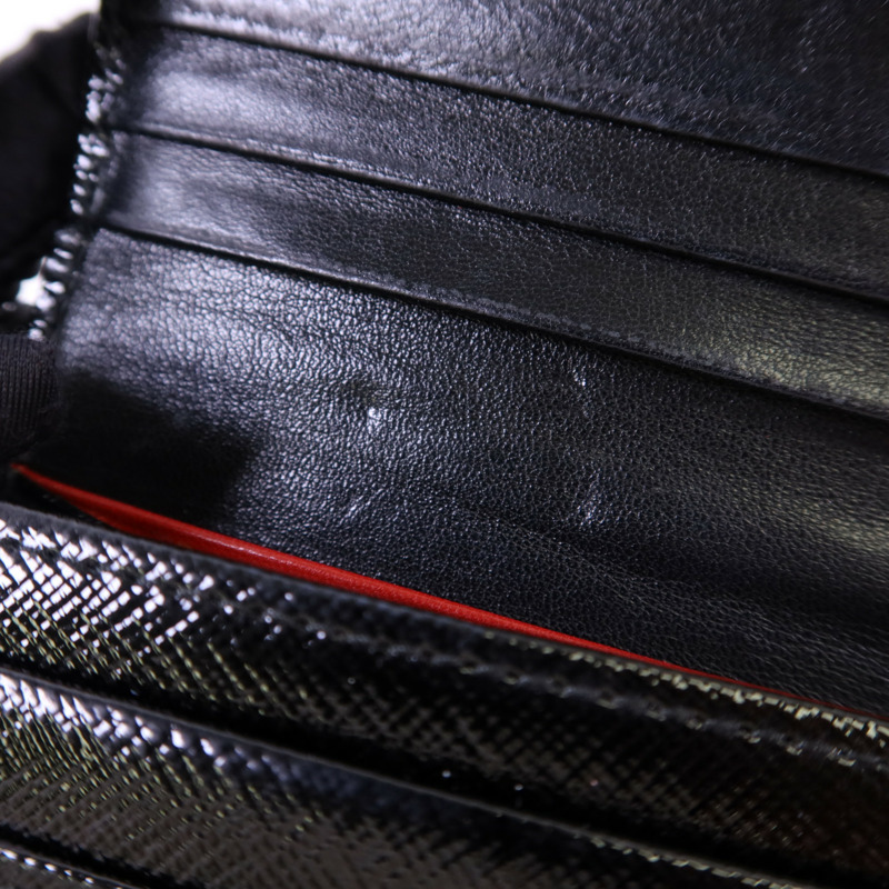 PRADA 漆皮皮革Long Wallet銀扣長錢包-16