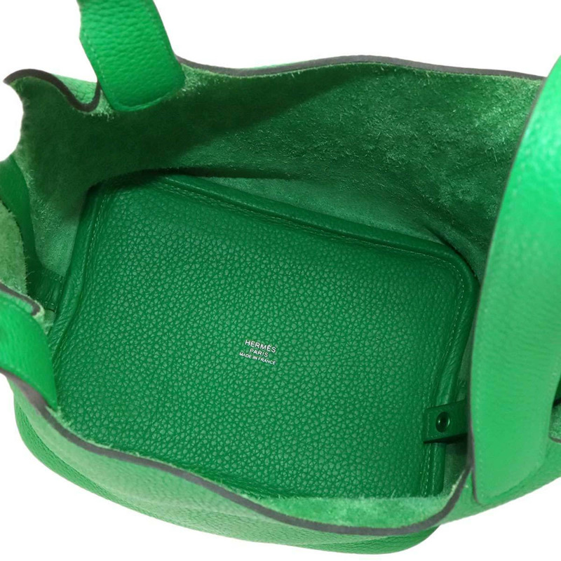 愛馬仕 Hermès Picotin Lock PM Monochrome So Green 手提包，採用 Taurillon Clemence 竹纖維面料，飾有 U 字印記-5