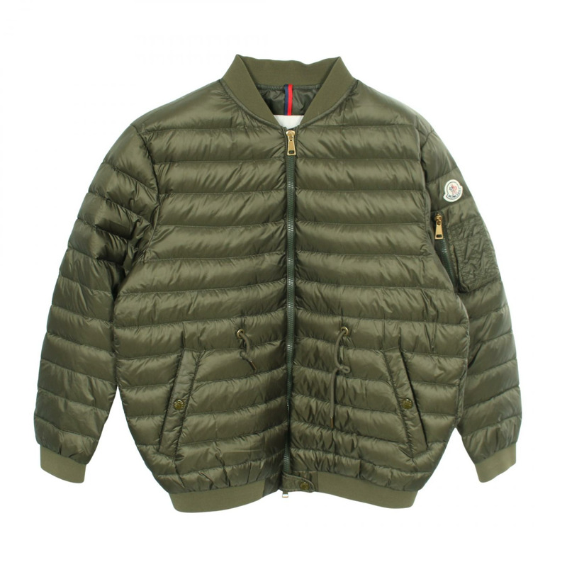 MONCLER GAUFRE 拉鍊羽絨外套 尼龍 卡其色 #1 二手 女款-0