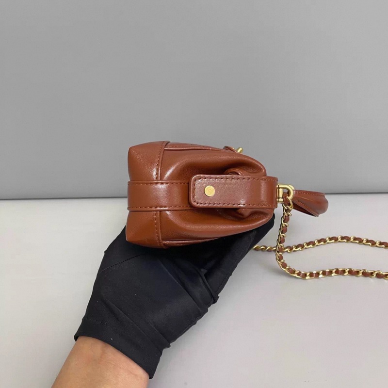 Chanel香奈兒 焦糖色全皮菱格金扣小號醫生包 芯片-3