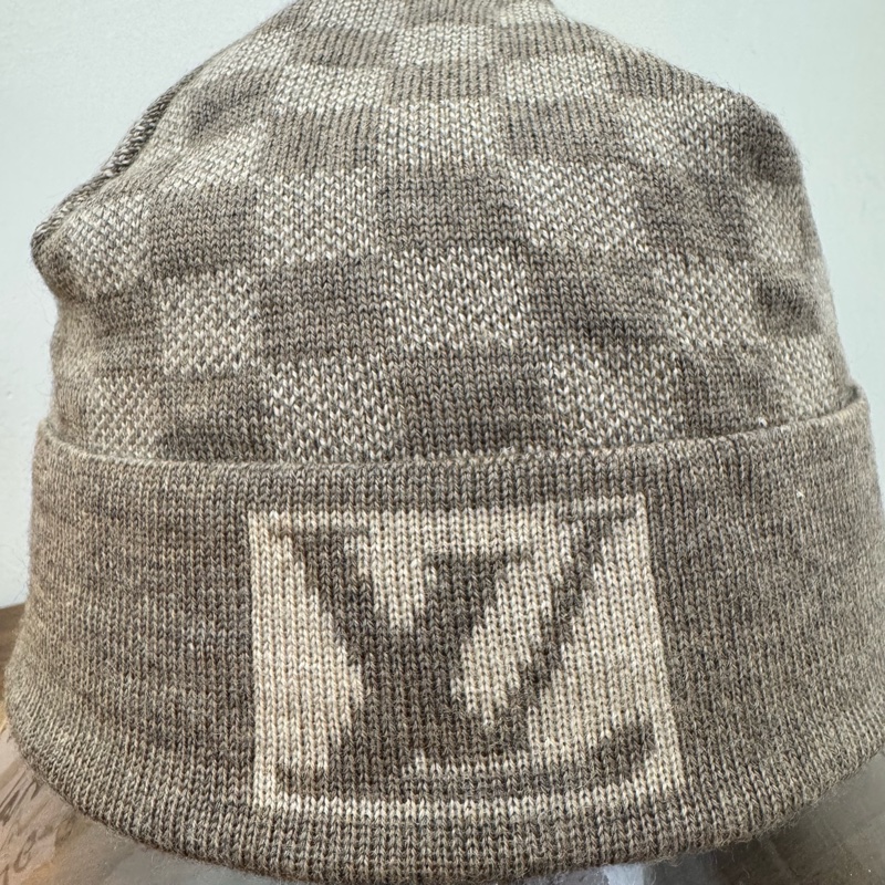 Louis Vuitton灰色毛帽 vintage 二手 秋冬-3