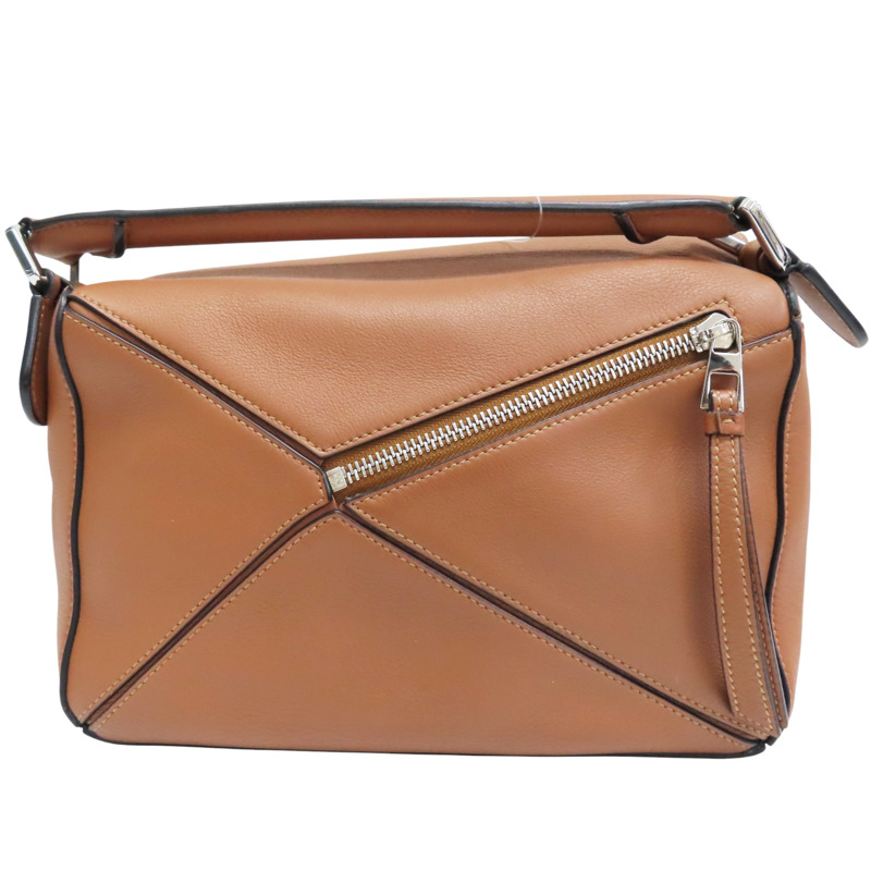 棕色 牛皮 Puzzle Small 肩背包【LOEWE 羅威】 A510PLSX01-1