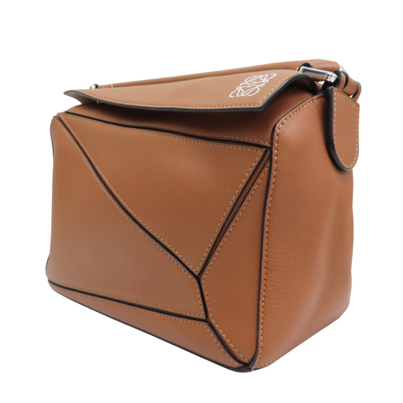 棕色 牛皮 Puzzle Small 肩背包【LOEWE 羅威】 A510PLSX01-2