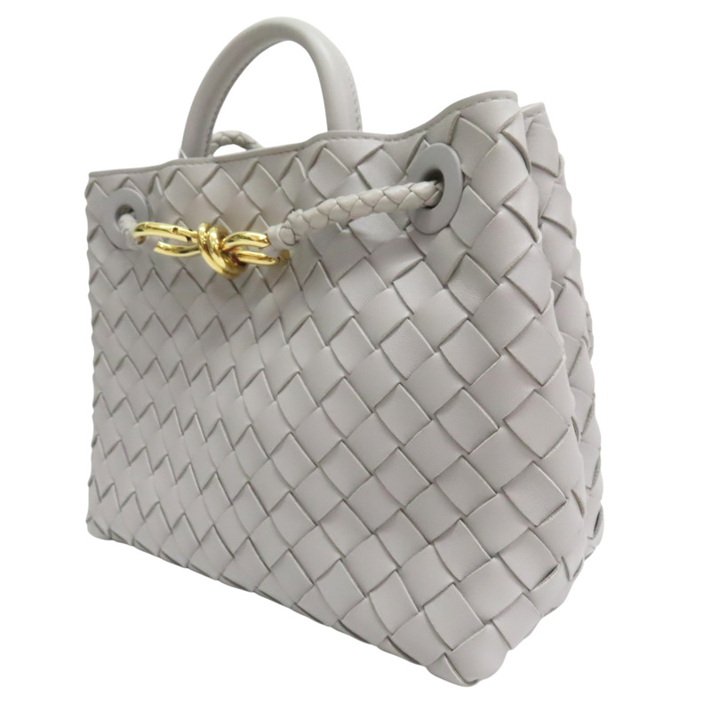 灰色 羊皮編織 Andiamo 肩背包【BOTTEGA VENETA BV 寶緹嘉】 766014VCPP11505-2