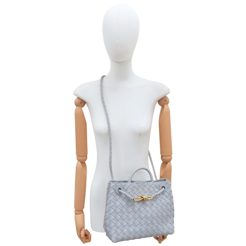 灰色 羊皮編織 Andiamo 肩背包【BOTTEGA VENETA BV 寶緹嘉】 766014VCPP11505-7