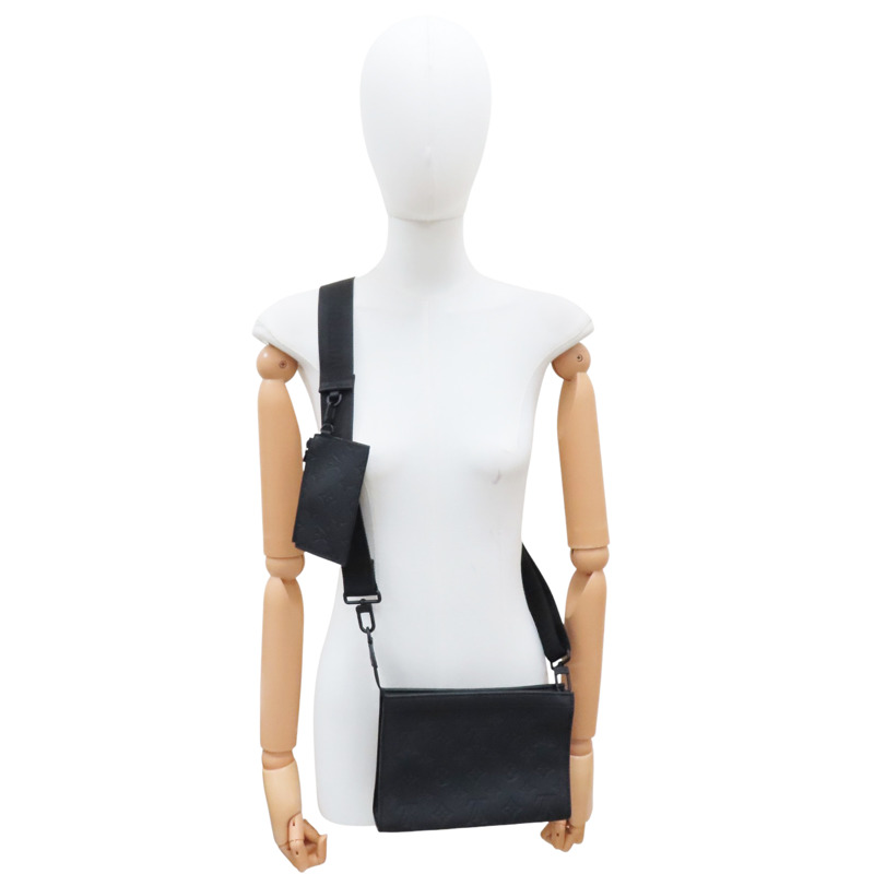 黑色 牛皮壓紋 Gaston 肩背包【LOUIS VUITTON LV 路易威登】 M81115-7