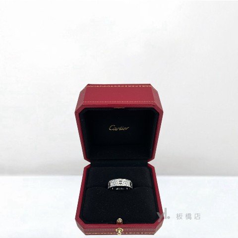 Y1981-Cartier  18K白金滿天星鑽黑陶瓷LOVE戒指-1
