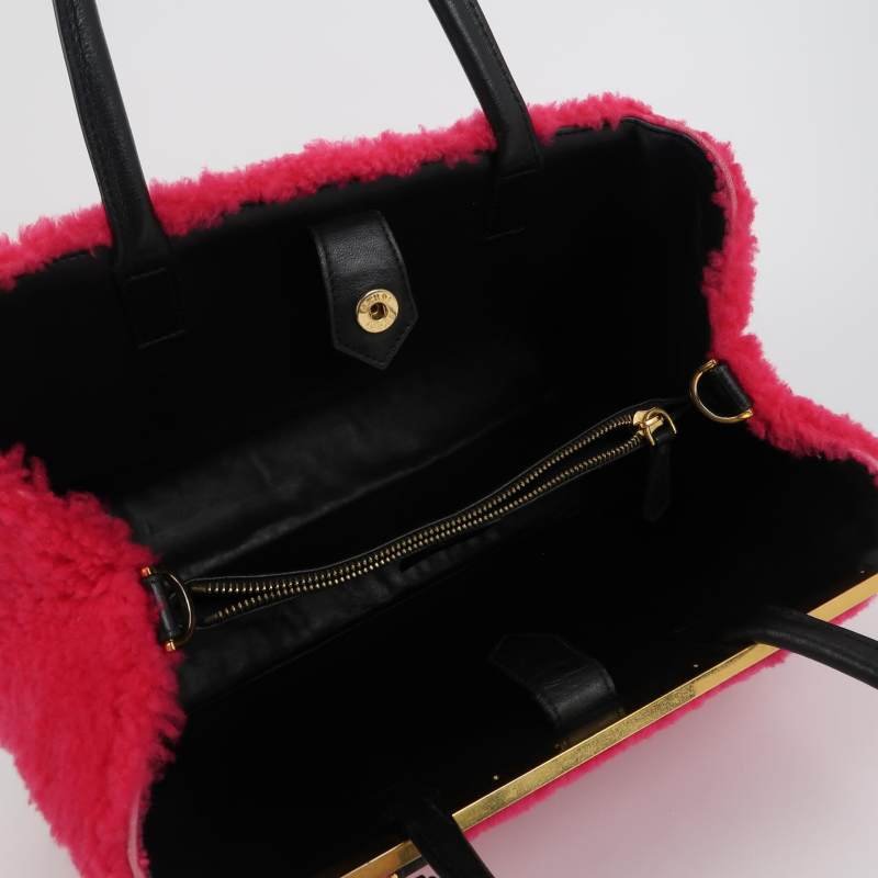 Fendi Petite 2 Jours中號牛皮拼色金屬框架單肩包-6