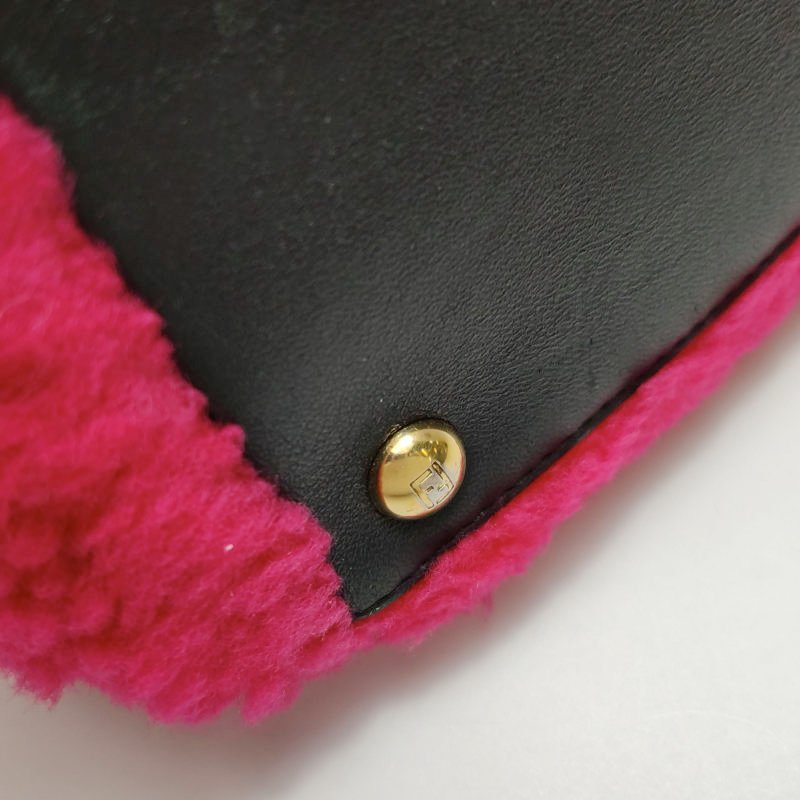 Fendi Petite 2 Jours中號牛皮拼色金屬框架單肩包-12