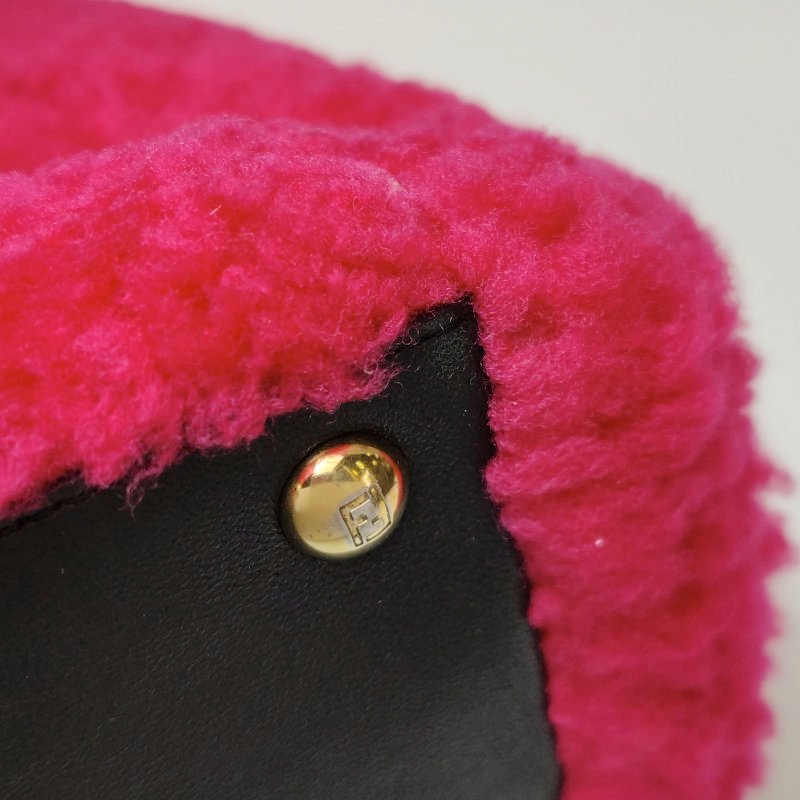 Fendi Petite 2 Jours中號牛皮拼色金屬框架單肩包-17