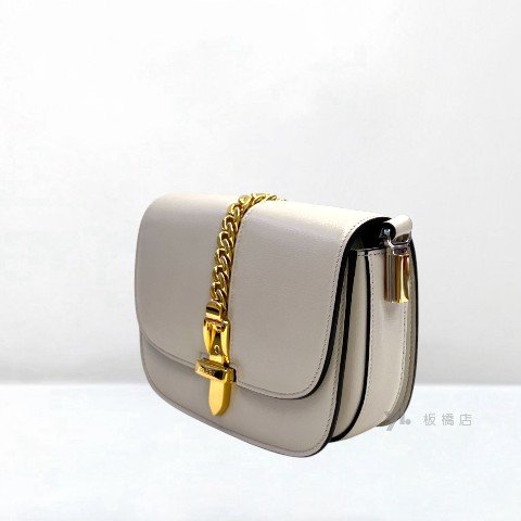 Y1986-GUCCI包包 Sylvie1969系列白牛皮下蓋肩背包615965-2