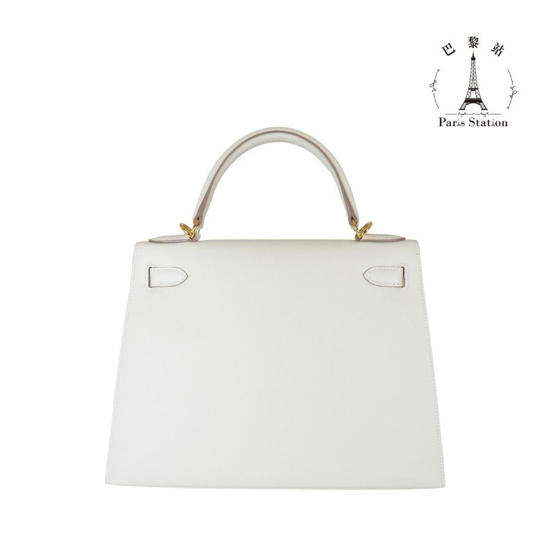 【巴黎站二手名牌專賣店】＊現貨＊HERMES 愛馬仕 真品＊Y刻奶昔白金扣KELLY28 手提包 肩背包-1