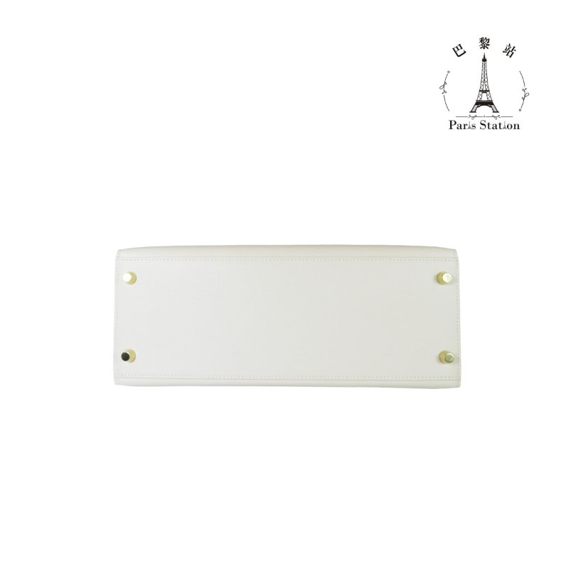 【巴黎站二手名牌專賣店】＊現貨＊HERMES 愛馬仕 真品＊Y刻奶昔白金扣KELLY28 手提包 肩背包-2