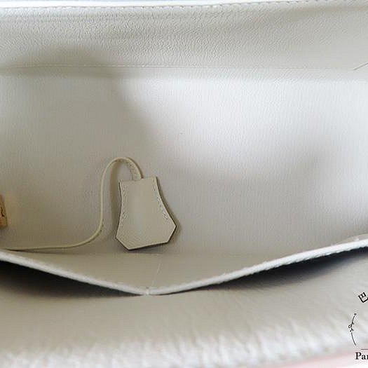 【巴黎站二手名牌專賣店】＊現貨＊HERMES 愛馬仕 真品＊Y刻奶昔白金扣KELLY28 手提包 肩背包-3