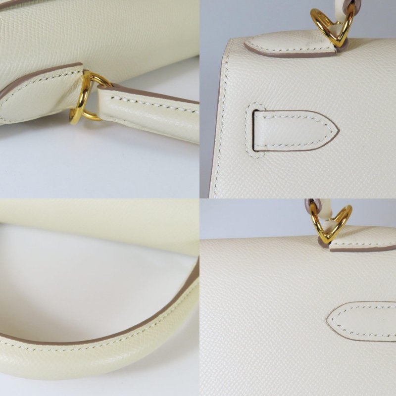 【巴黎站二手名牌專賣店】＊現貨＊HERMES 愛馬仕 真品＊Y刻奶昔白金扣KELLY28 手提包 肩背包-7