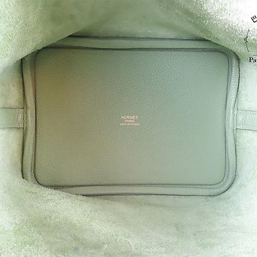 【巴黎站二手名牌專賣店】＊現貨＊HERMES 愛馬仕 真品＊Y刻 PICOTIN 18牛油果綠皮革金釦手提包 菜籃子-3