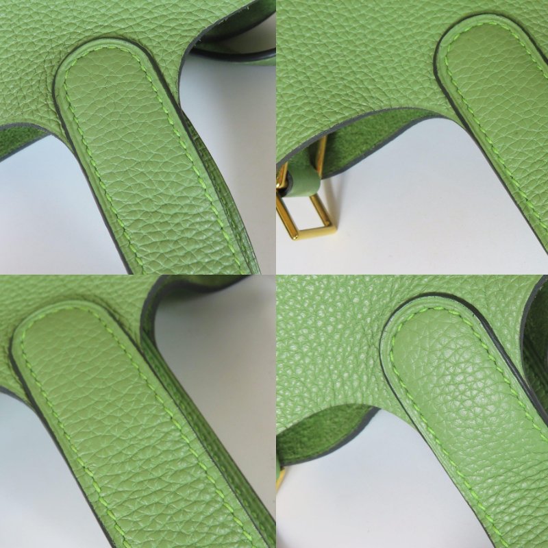 【巴黎站二手名牌專賣店】＊現貨＊HERMES 愛馬仕 真品＊Y刻 PICOTIN 18牛油果綠皮革金釦手提包 菜籃子-6