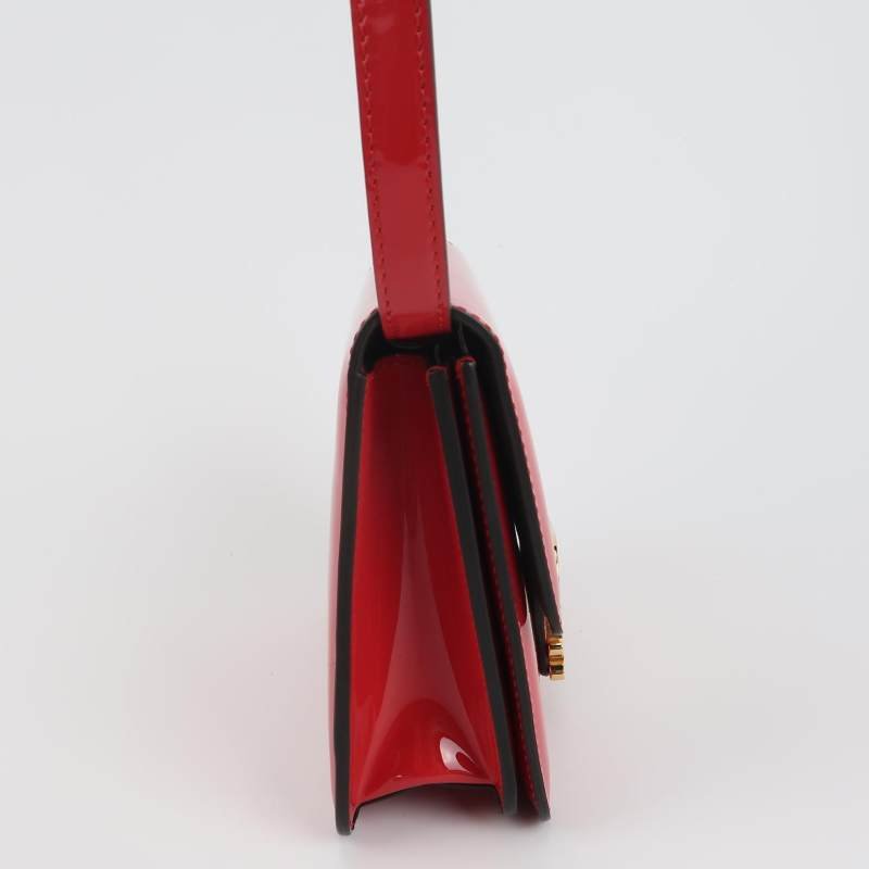 Fendi Karligraphy漆皮純色花體雙F logo斜挎包單肩包-3