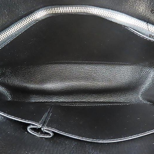 【巴黎站二手名牌專賣店】＊現貨＊HERMES 愛馬仕 真品＊🅀刻Jypsiere 28黑色皮革銀釦吉普賽肩背包 斜背包-3