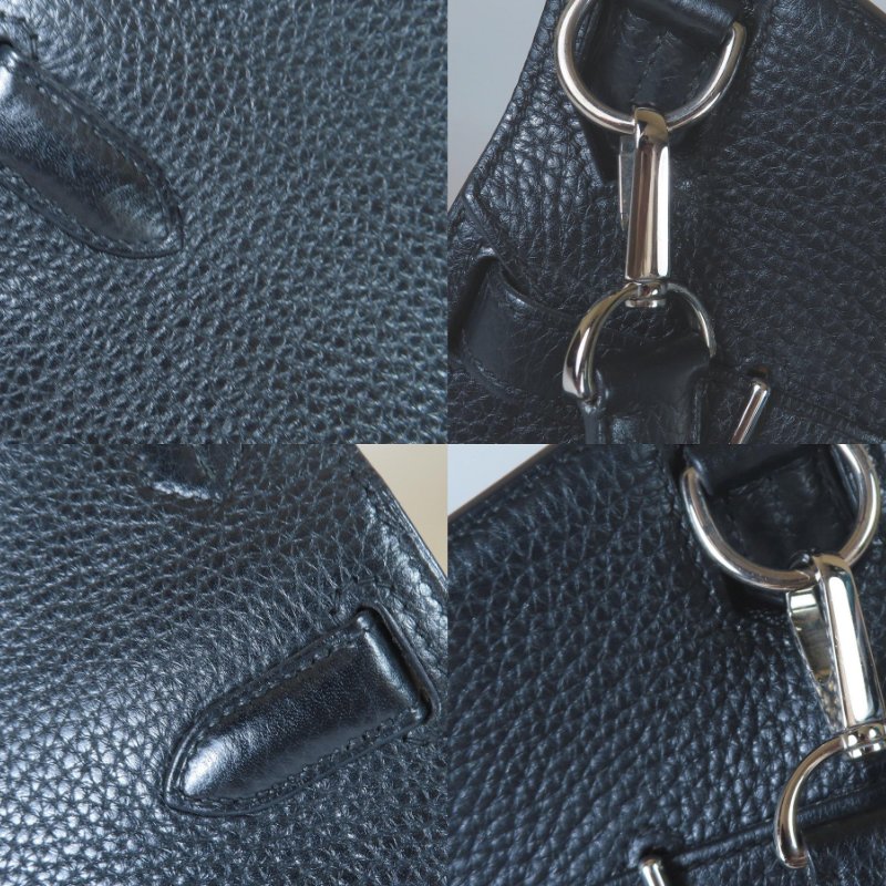 【巴黎站二手名牌專賣店】＊現貨＊HERMES 愛馬仕 真品＊🅀刻Jypsiere 28黑色皮革銀釦吉普賽肩背包 斜背包-5