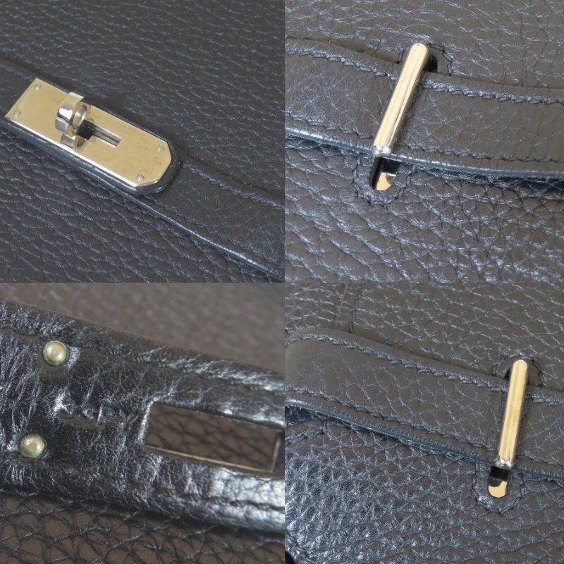 【巴黎站二手名牌專賣店】＊現貨＊HERMES 愛馬仕 真品＊🅀刻Jypsiere 28黑色皮革銀釦吉普賽肩背包 斜背包-6