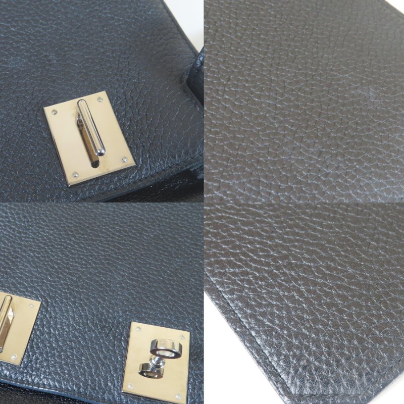 【巴黎站二手名牌專賣店】＊現貨＊HERMES 愛馬仕 真品＊🅀刻Jypsiere 28黑色皮革銀釦吉普賽肩背包 斜背包-7