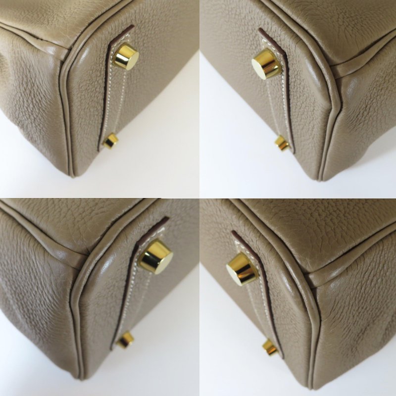 【巴黎站二手名牌專賣店】＊現貨＊HERMES 愛馬仕 真品＊Z刻大象灰色金釦BIRKIN 25柏金手提包-5