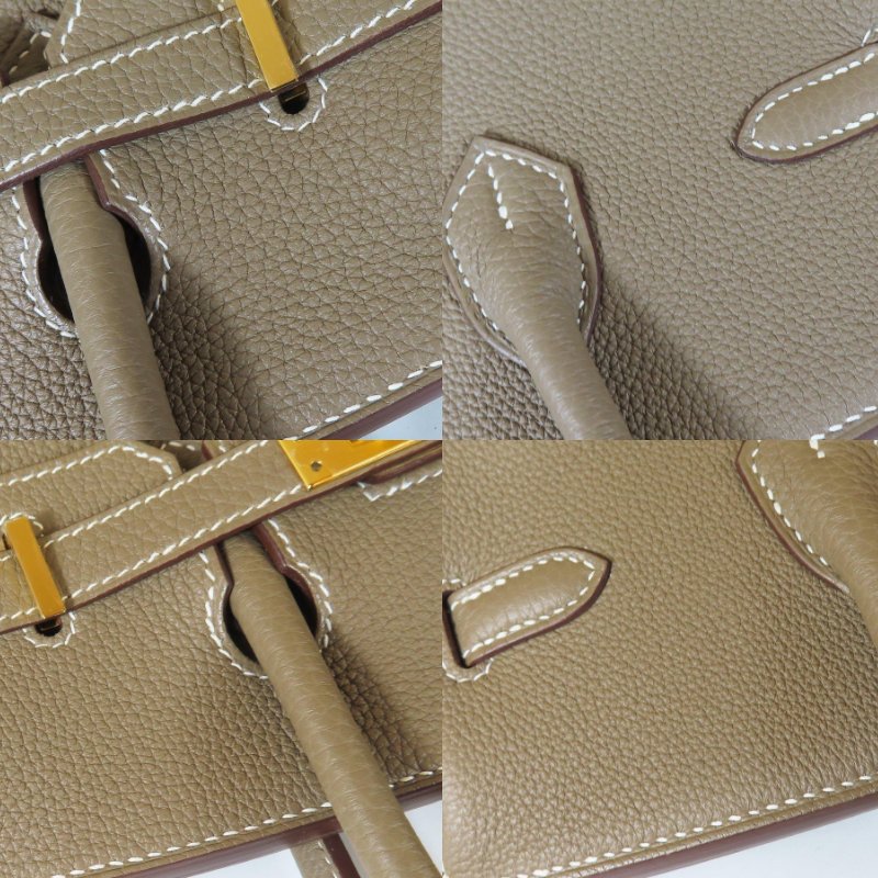 【巴黎站二手名牌專賣店】＊現貨＊HERMES 愛馬仕 真品＊Z刻大象灰色金釦BIRKIN 25柏金手提包-6