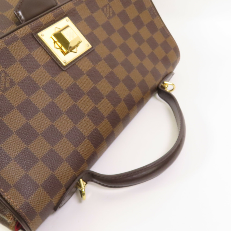 LOUIS VUITTON Damier Bergamo MM金扣手挽袋-5