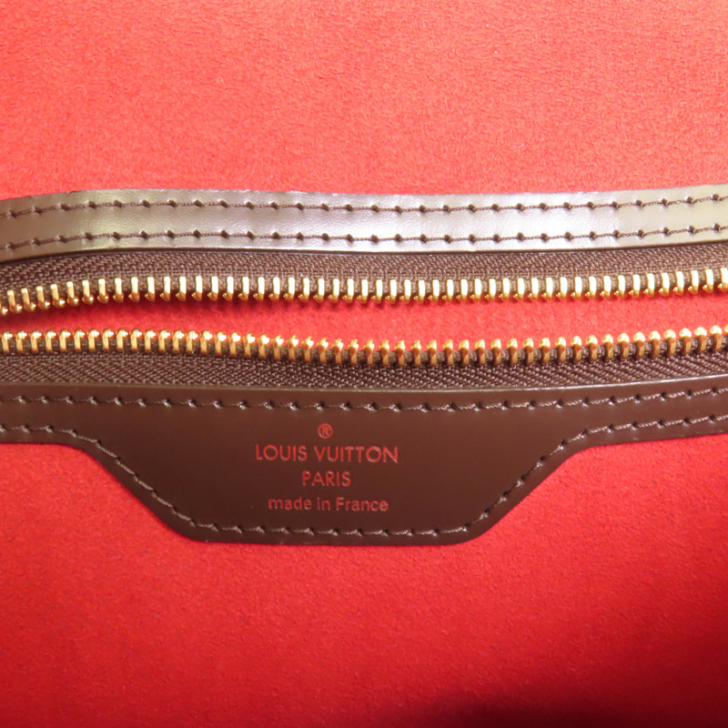 LOUIS VUITTON Damier Bergamo MM金扣手挽袋-7