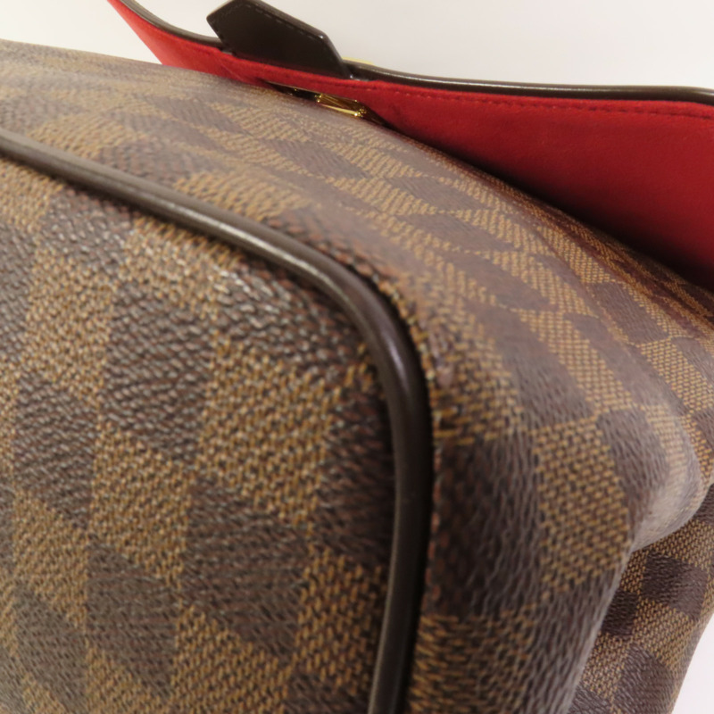 LOUIS VUITTON Damier Bergamo MM金扣手挽袋-12