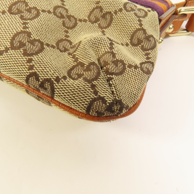 GUCCI 帆布Shoulder Bag金扣肩背袋-11