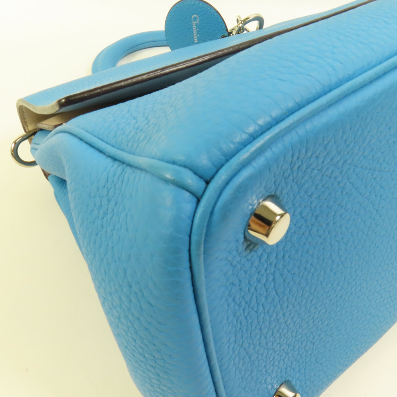 Dior 牛皮皮革Be Dior Bag Medium銀扣手挽肩背兩用袋-13