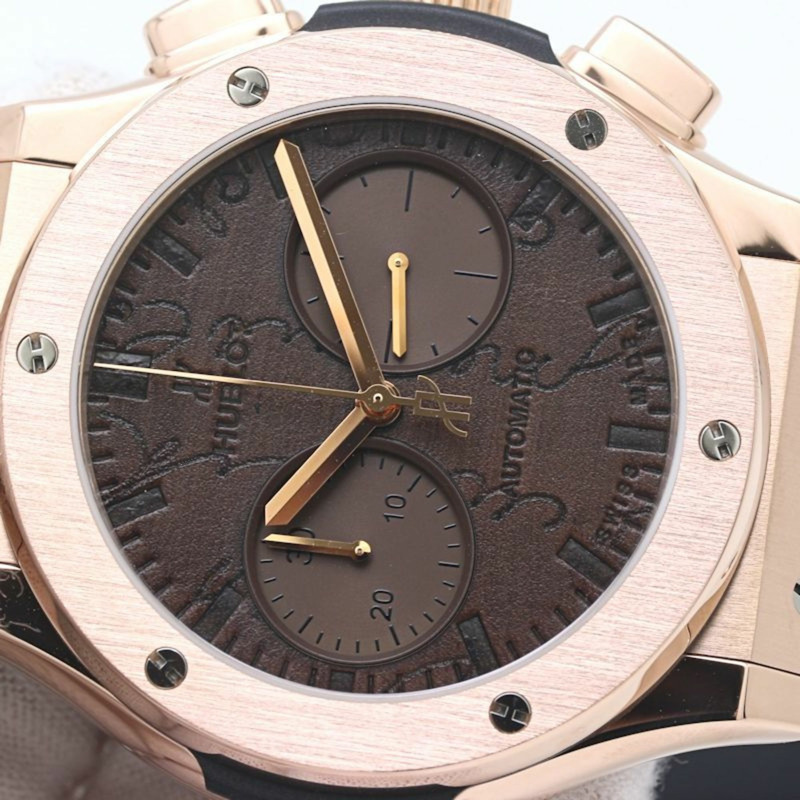 宇舶錶經典融合系列計時碼錶 Berluti Scritto 男士腕錶 40145，限量版 250 枚，521.OX.0500.VR.BER17-5