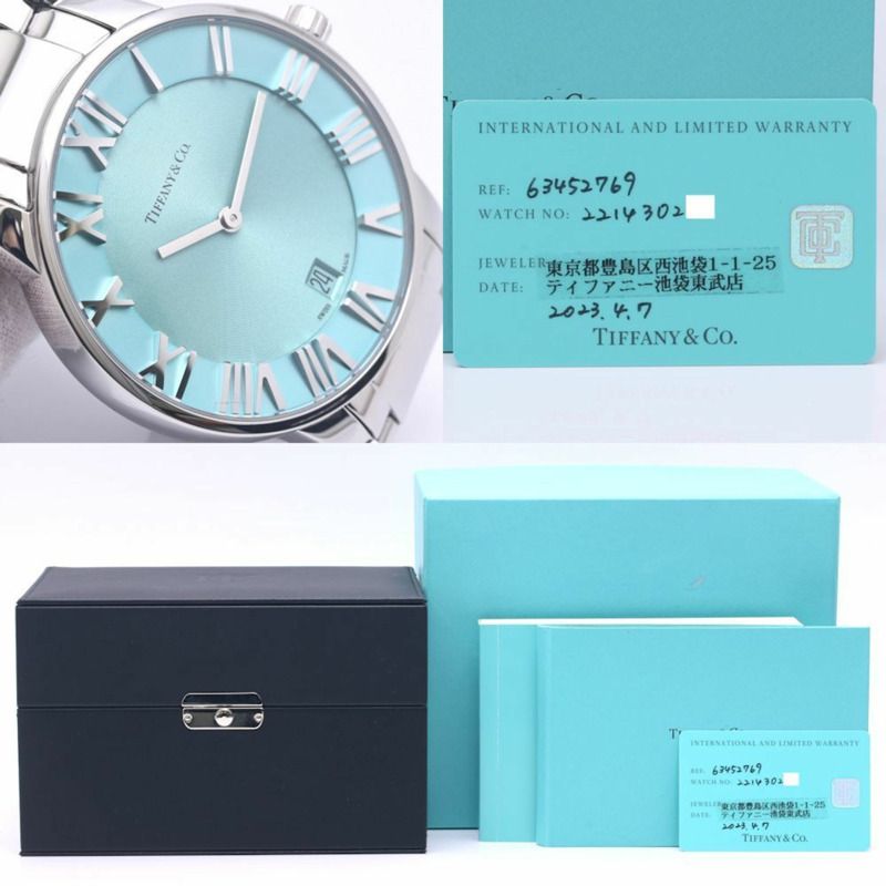 TIFFANY & Co.) Atlas 雙針腕錶 63452769 男士不鏽鋼腕錶 40257-9