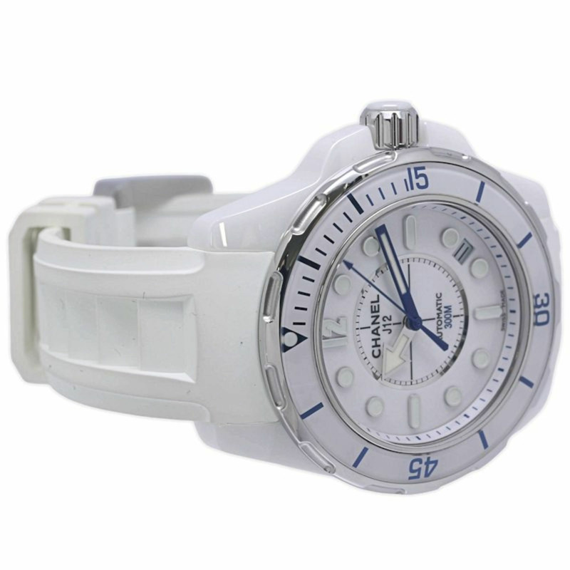 香奈兒 J12 Marine Date 38mm H2560 男士腕錶，白色陶瓷、不鏽鋼和橡膠材質 (40258)-5