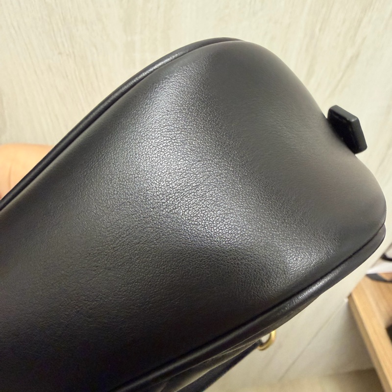 Gucci 447632 馬夢相機包 24cm 黑金-2