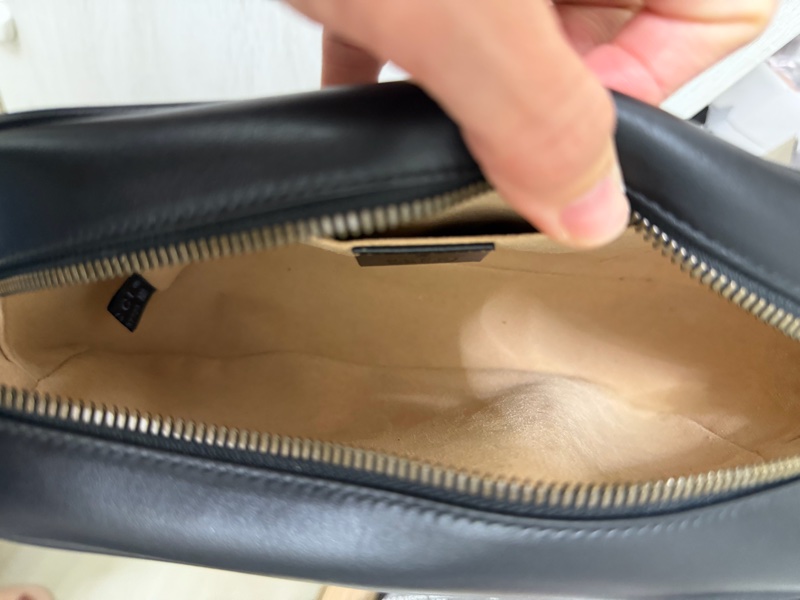 Gucci 447632 馬夢相機包 24cm 黑金-5