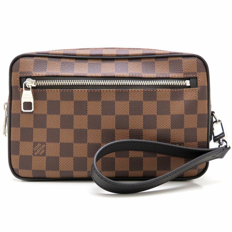 路易威登 Damier Pochette Kasai N41663 Ebene 男手拿包 (353078)-0